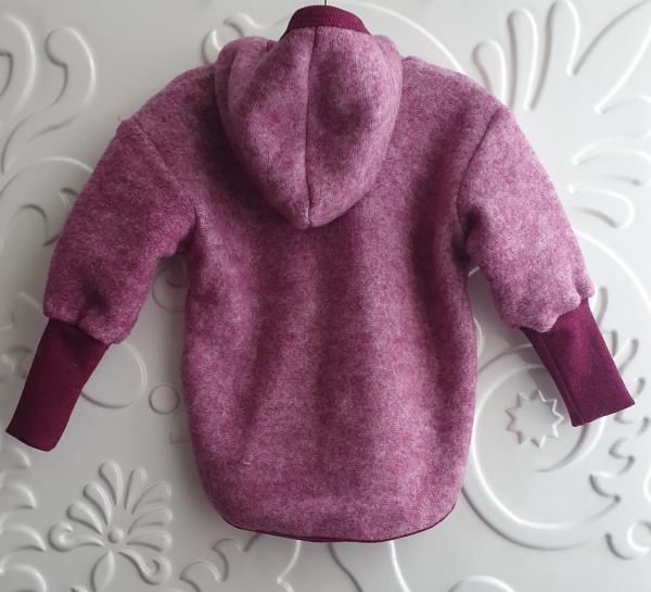 Cosilana Fleece-Jacke Wolle/Baumwolle WEINROT-MELANGE